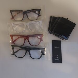 4 Pack 2.25+ Oversize Cat Eye Resding Glasses For Women (32)